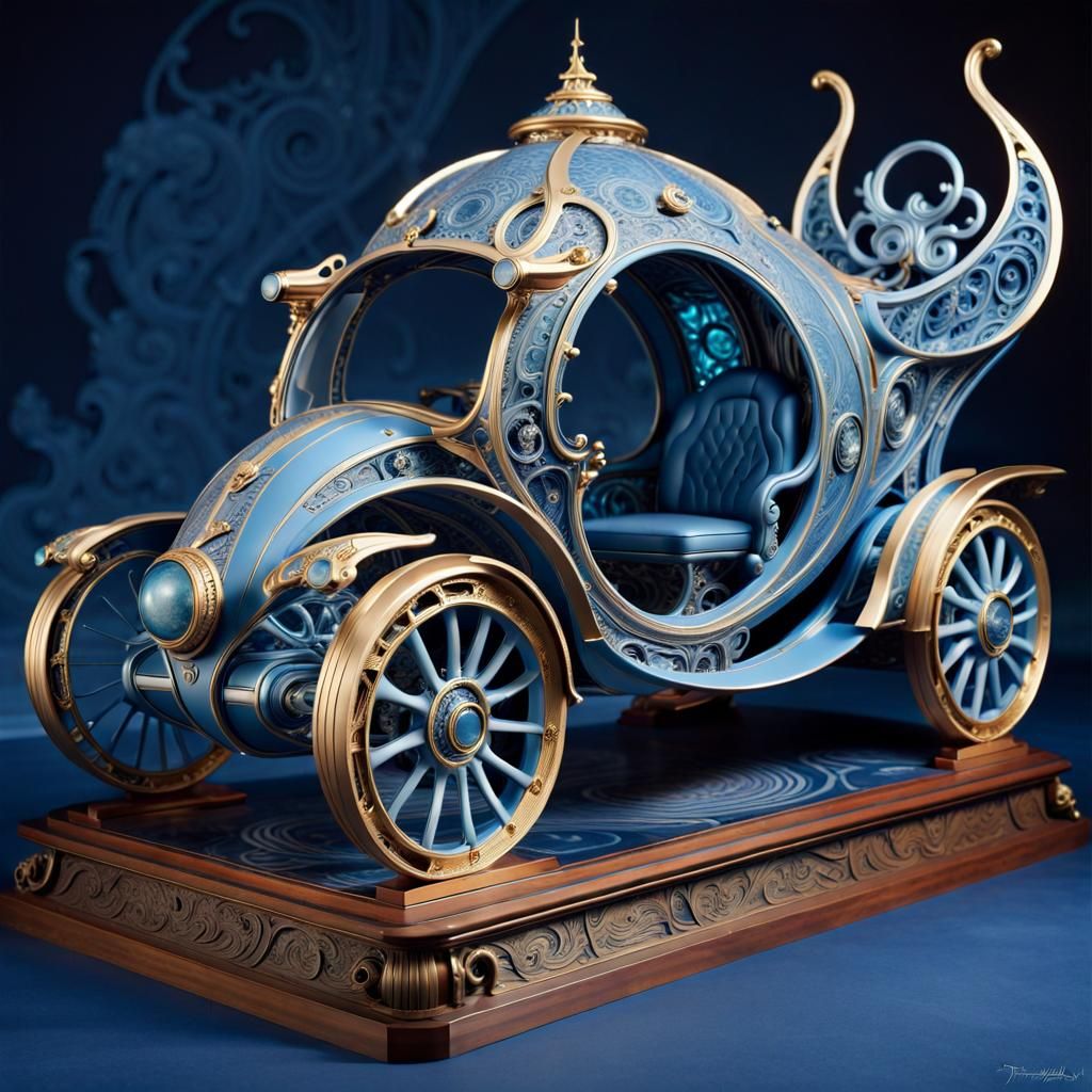 Futuristic Arcane Vehicle in Art Nouveau Style