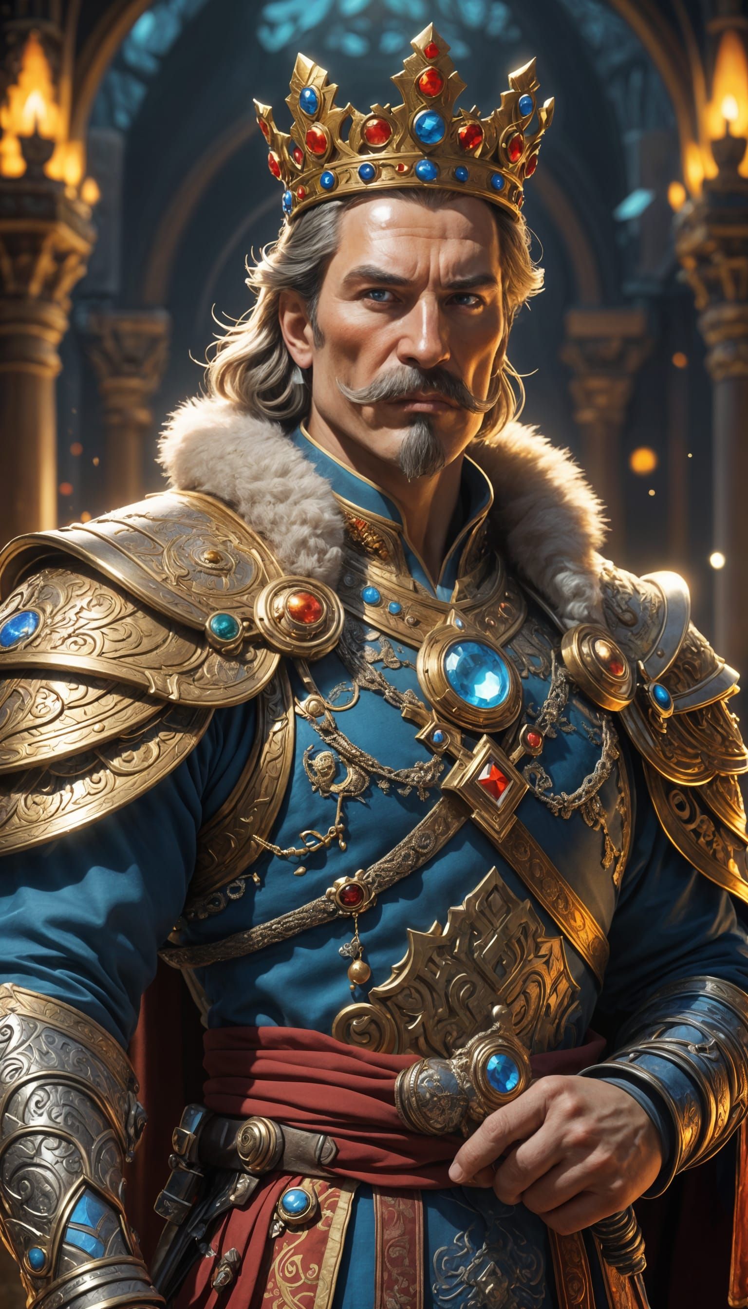 A Charming Warcraft-Inspired King in Fine Attire