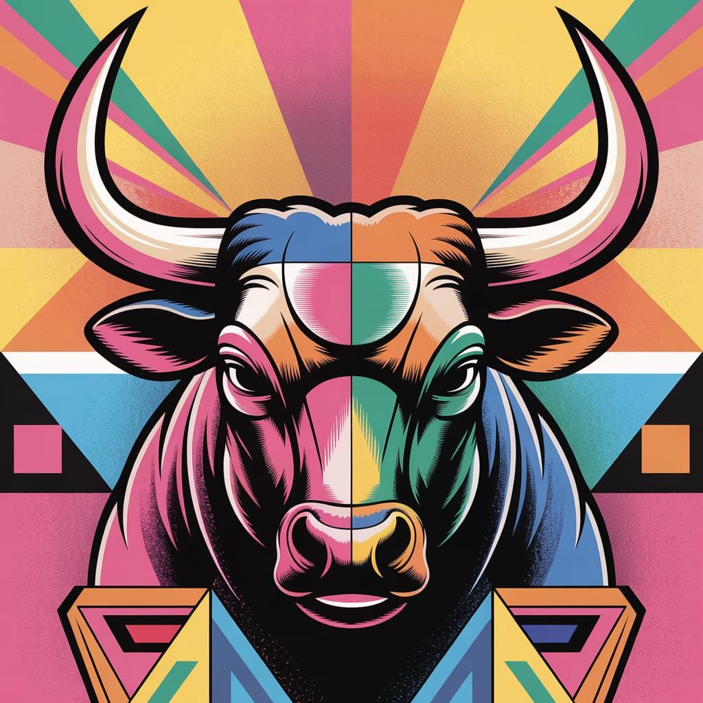 Taurus Graffiti Tattoo in Pop Art Style