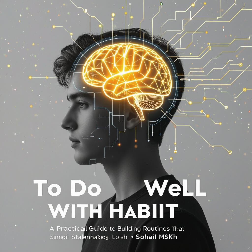 Man with Transparent Head Revealing Glowing Neural Network