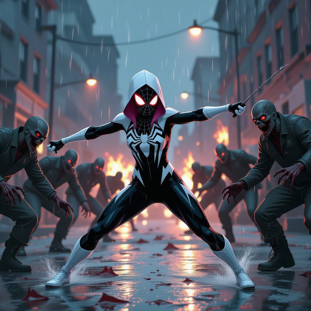 Spider-Gwen Battles Zombies in Gritty Raccoon City