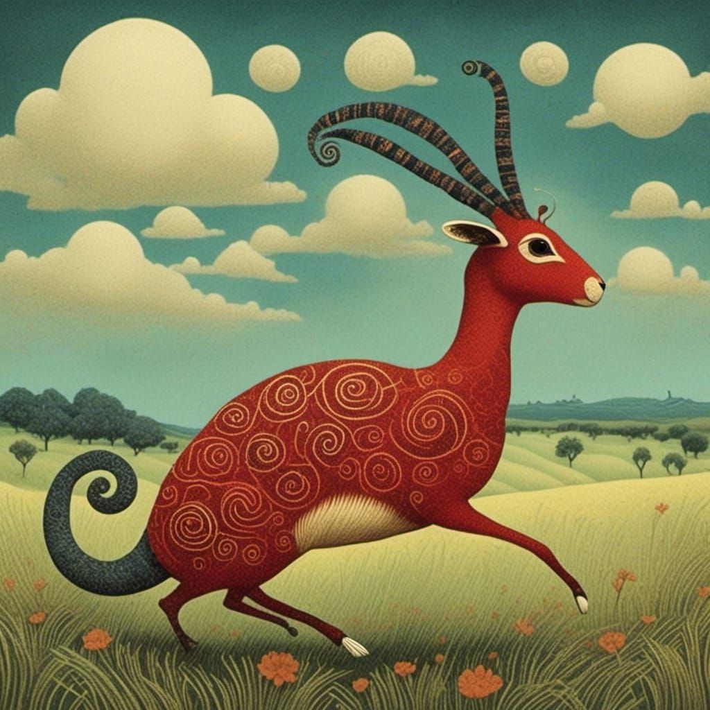 Gazelle Roams the African Savannah