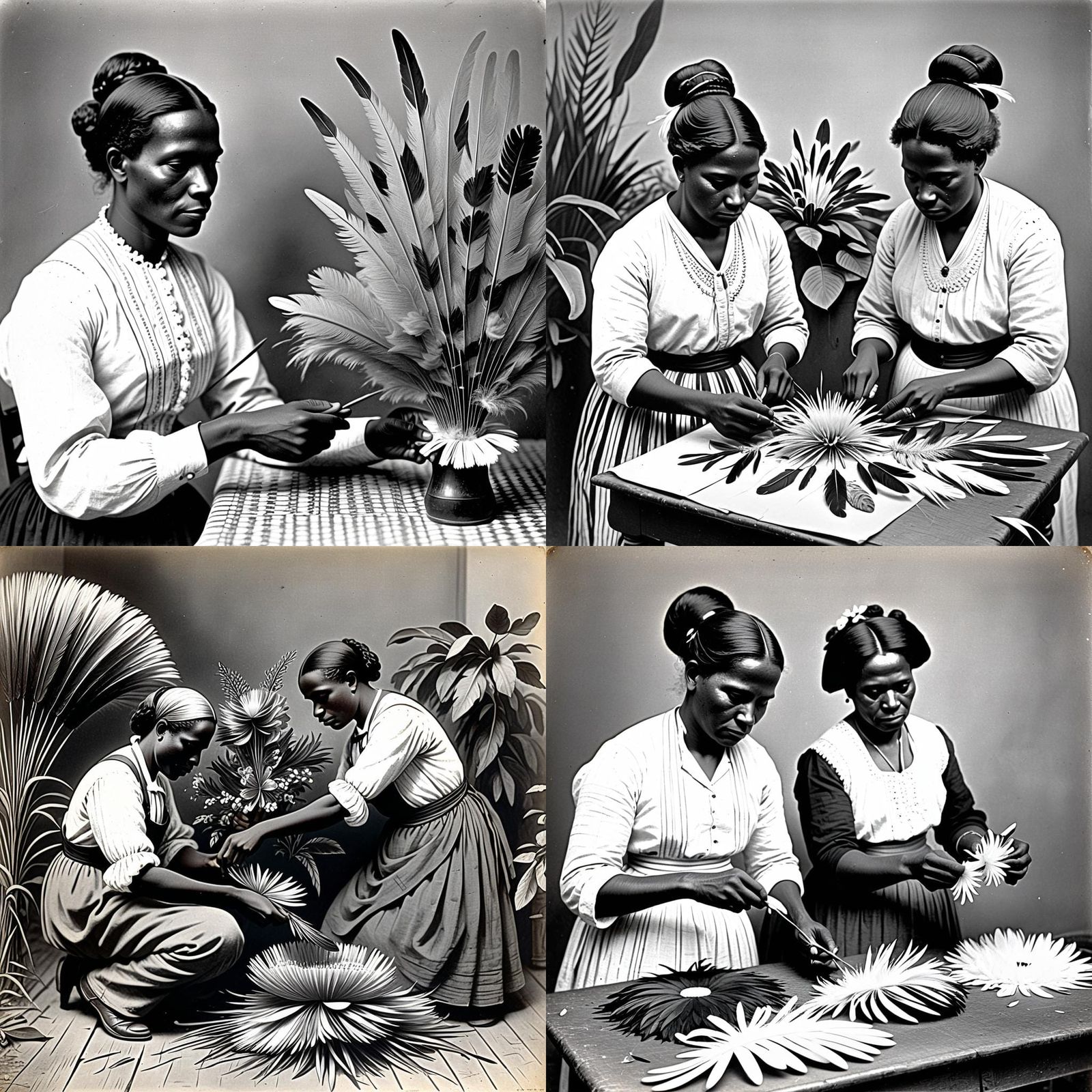 Feather Flowers of Brazil Mid-Nineteenth Century