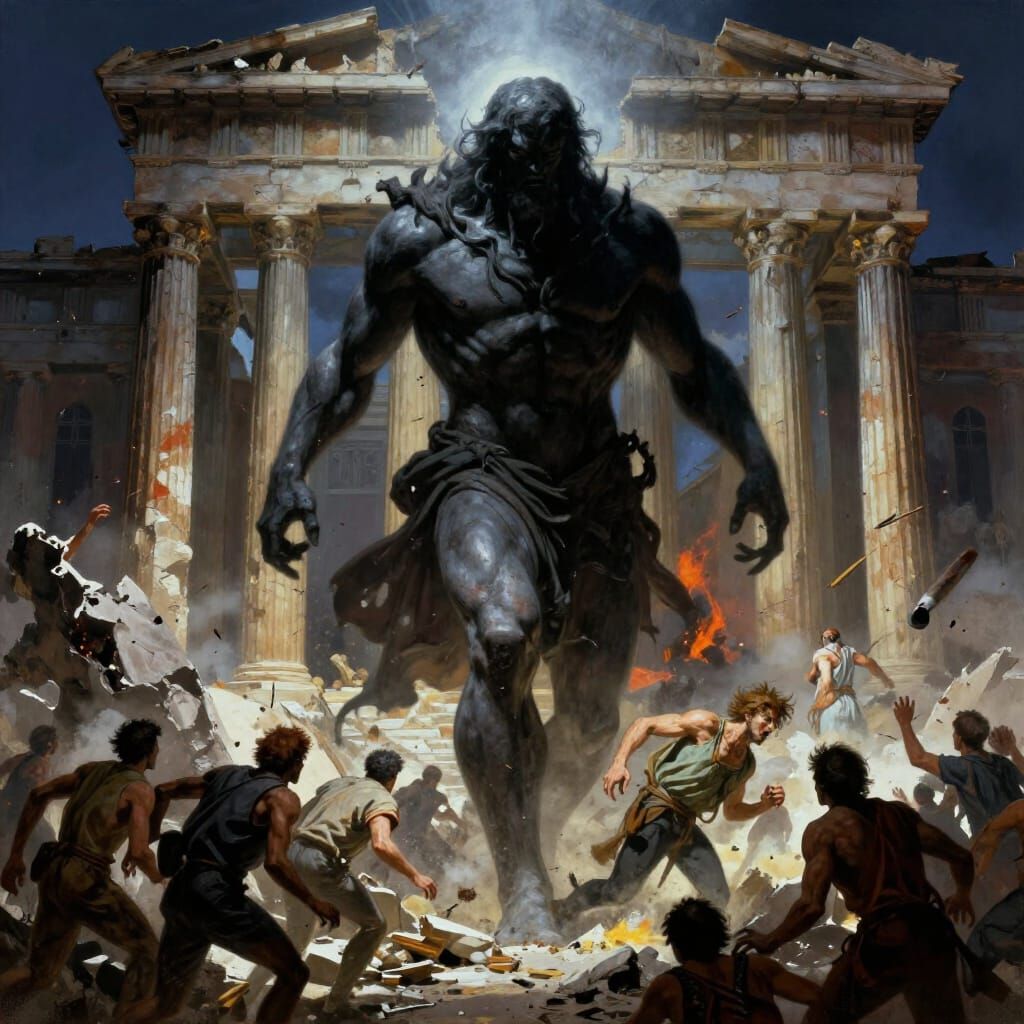 Colossal Tartarus Causes Chaos in Ancient Athens
