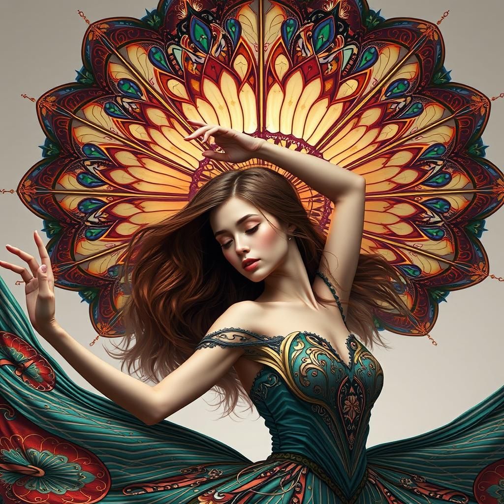 Ballet Dancer in Ornate Mosaic Dress