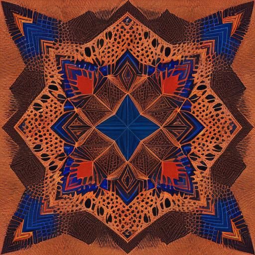 Abstract Ostrich Skin Geometric Design in Primary Colors