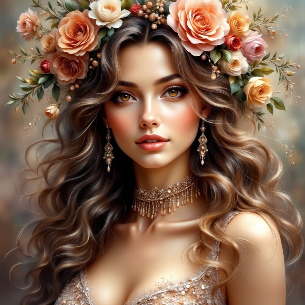 Stunning Hyper-Realistic Portrait of a Beautiful Woman in So...