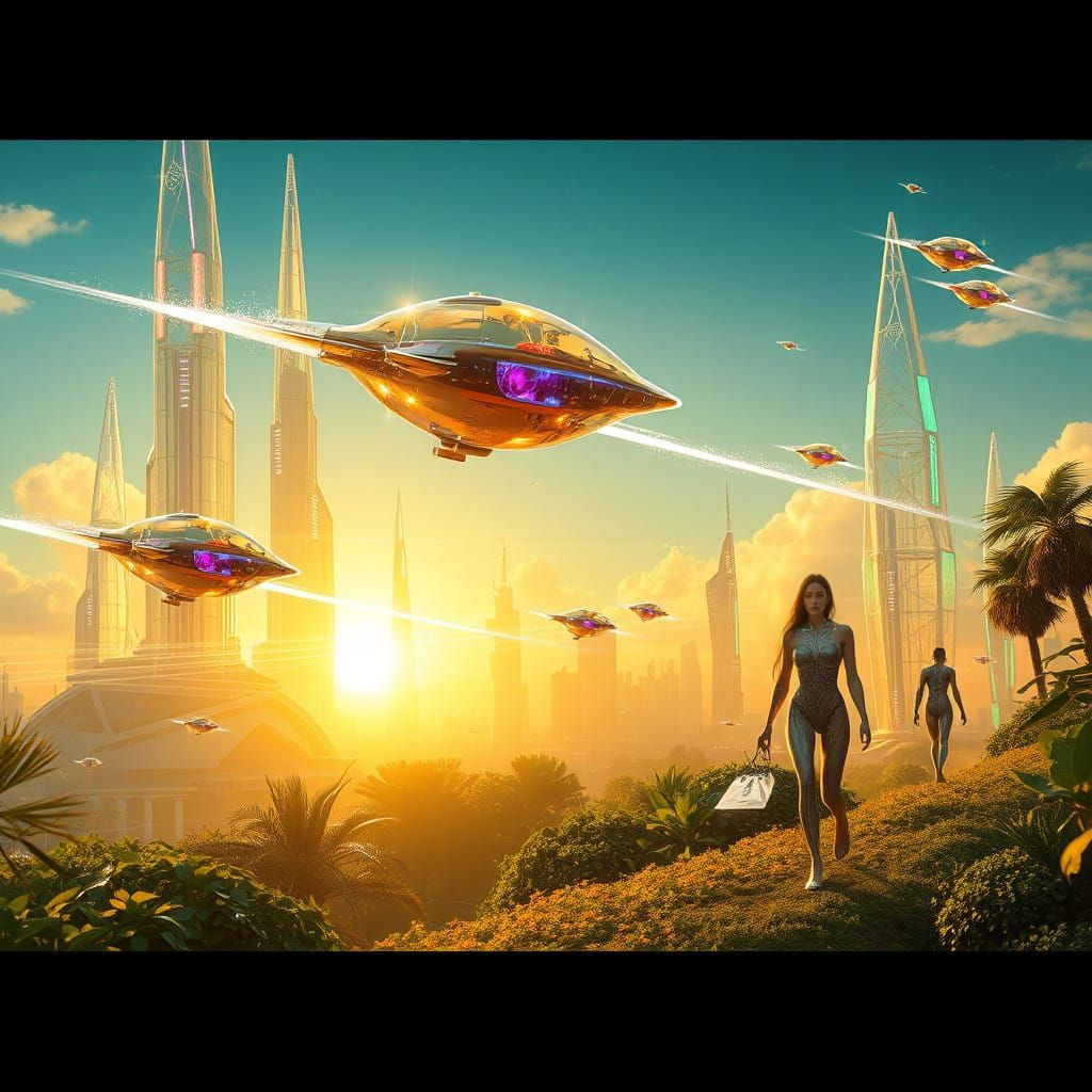 Futuristic Utopia in Iridescent Glass and Light