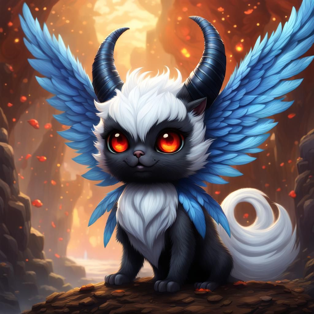 Angelic Man with Demon Pet: Fantasy Concept Art