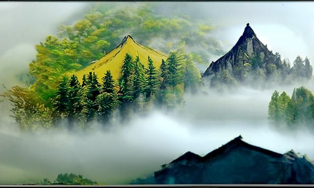 Misty Mountain Landscape for Serene Backgrounds