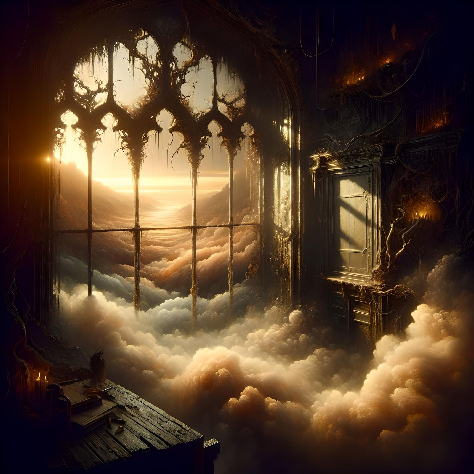 Grimy Window Reveals Opaque Smoke in Matte Painting