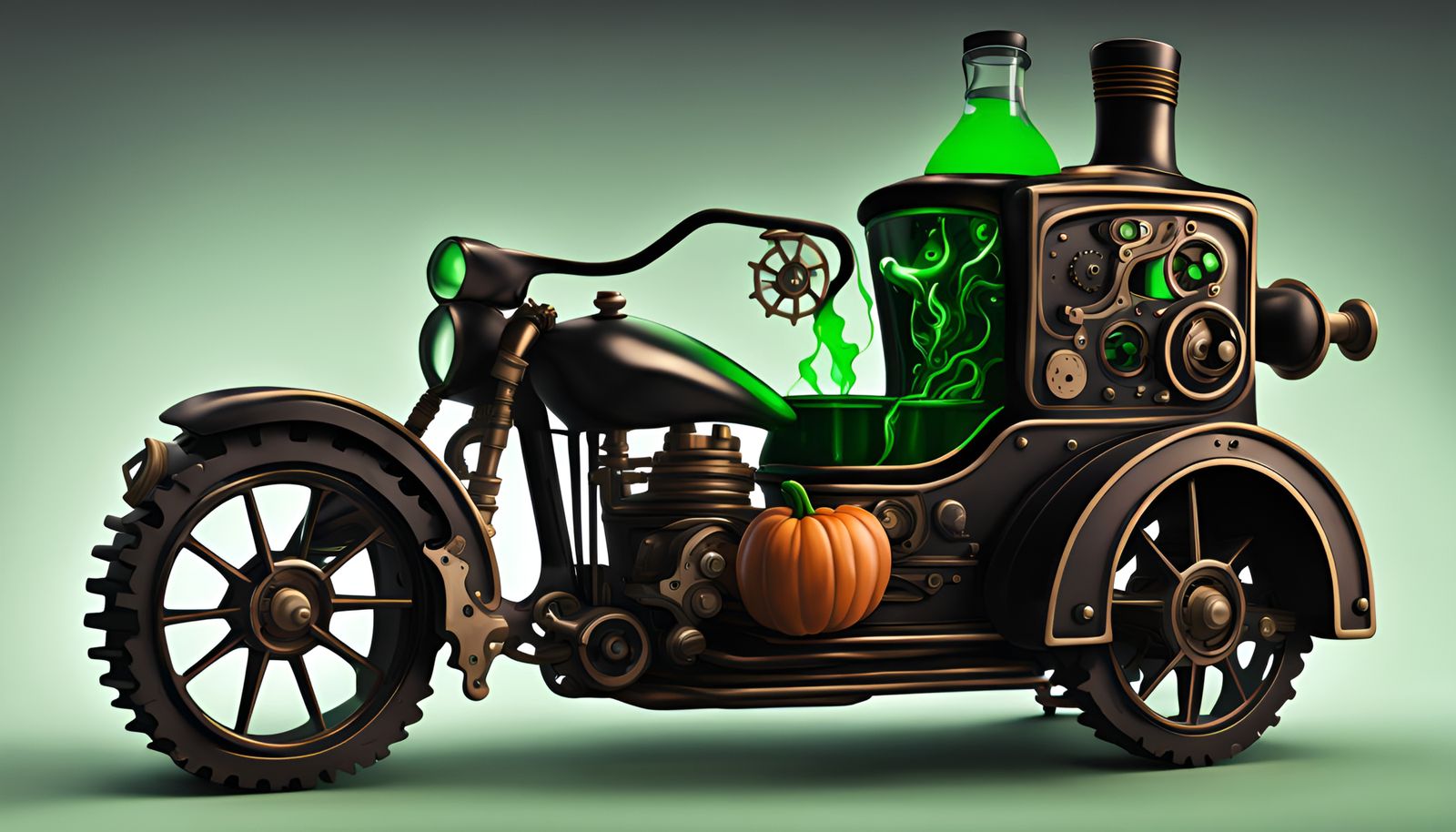 Steampunk Halloween Drink with Neon Accents