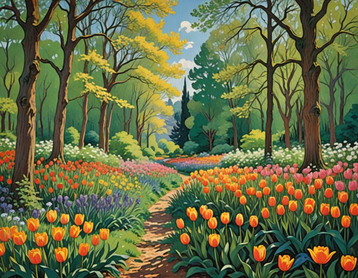 Vibrant Spring Meadow in Full Bloom