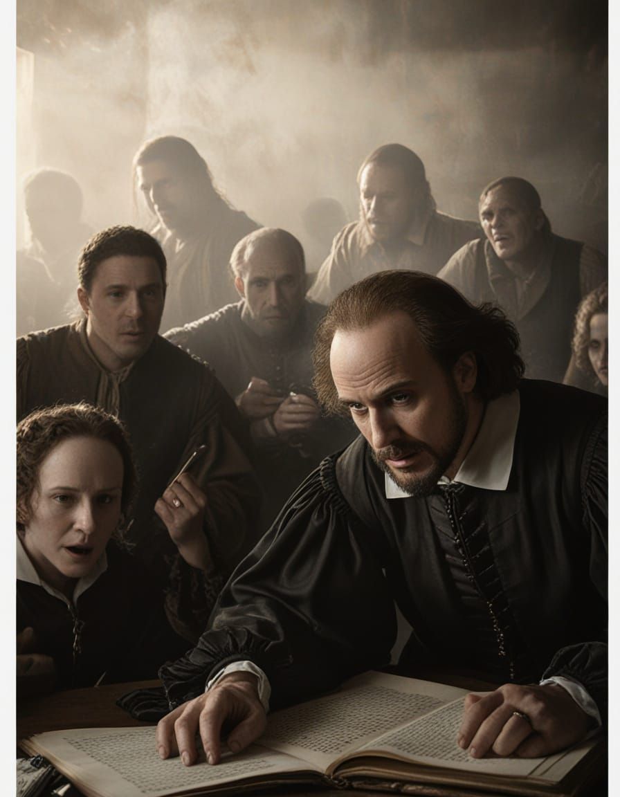 Shakespeare's Characters Confront Him in Surreal Art