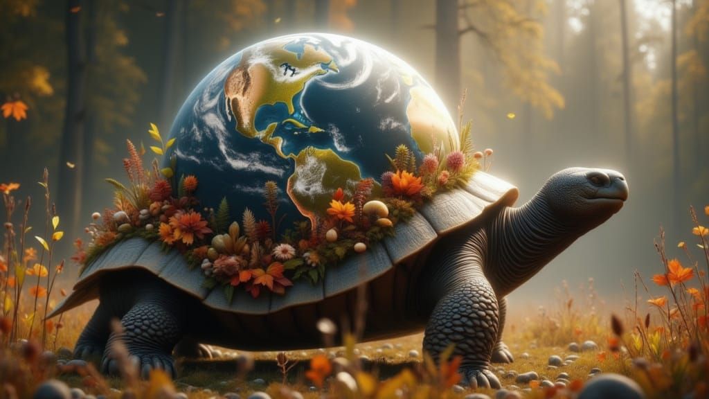 Earth Tortoise Guardian Spirit in Autumn Style