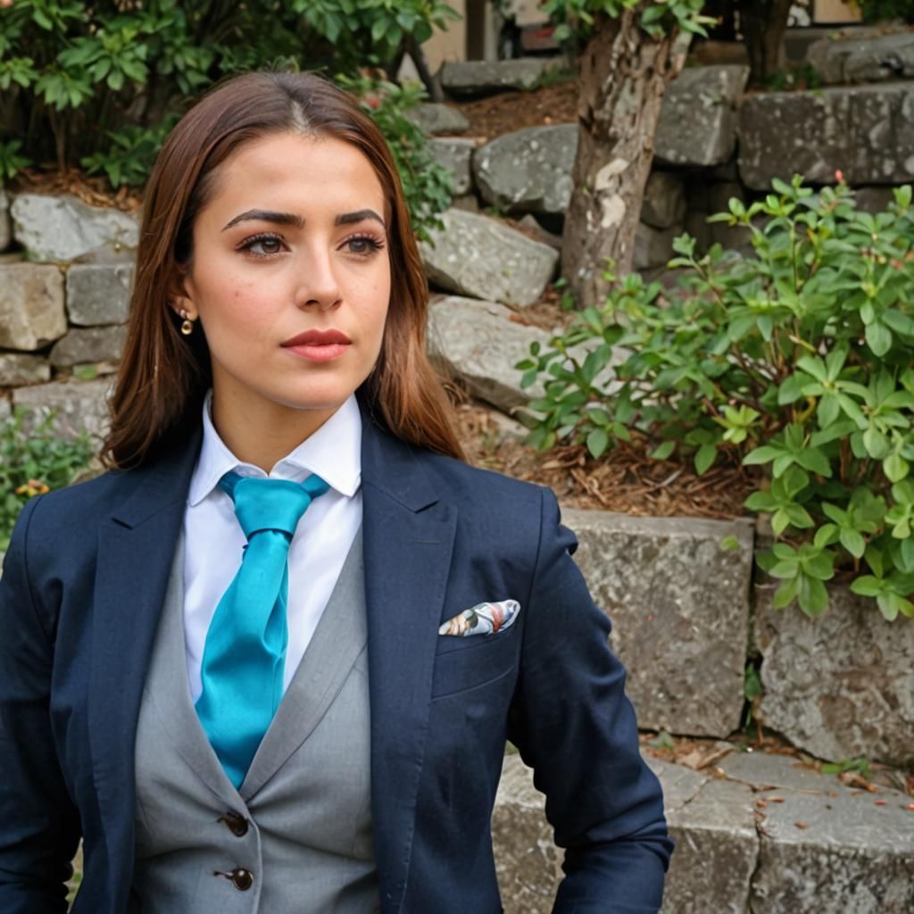 Classy Turkish Woman in Preppy Fashion