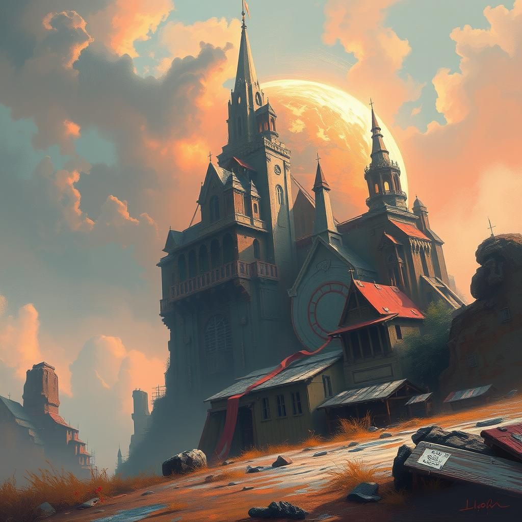 Visionary Digital Masterpiece with Expressive Brushstrokes