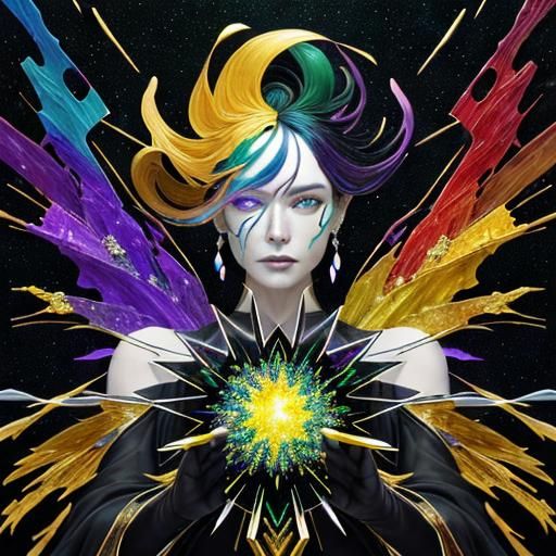 Murano Glass Shards in Spiral Galaxy Vortex