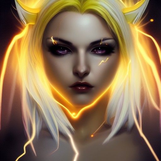 Anime Succubus with Lightning Powers in Storm