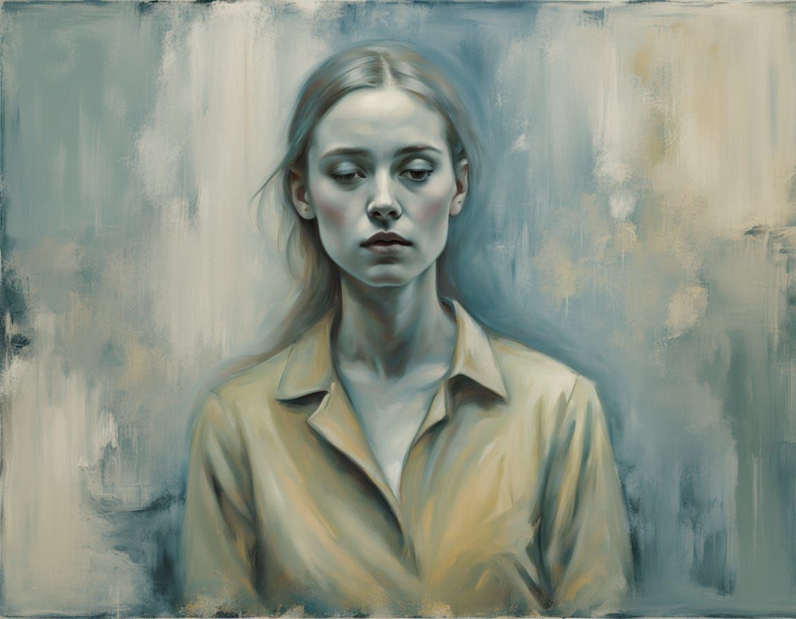 Gerhard Richter Inspired Sfumato Portrait of Lone Figure