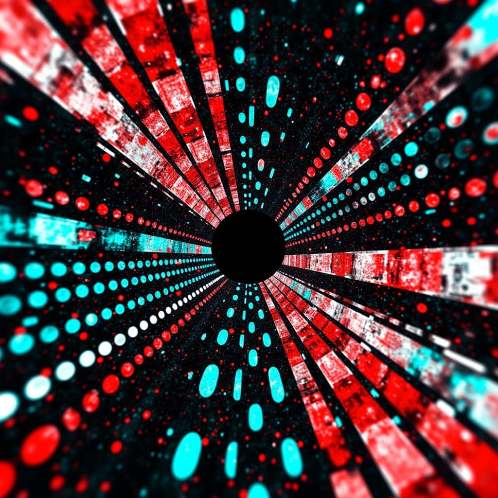 Surreal Optical Illusion of Movement in a Black Hole Vortex