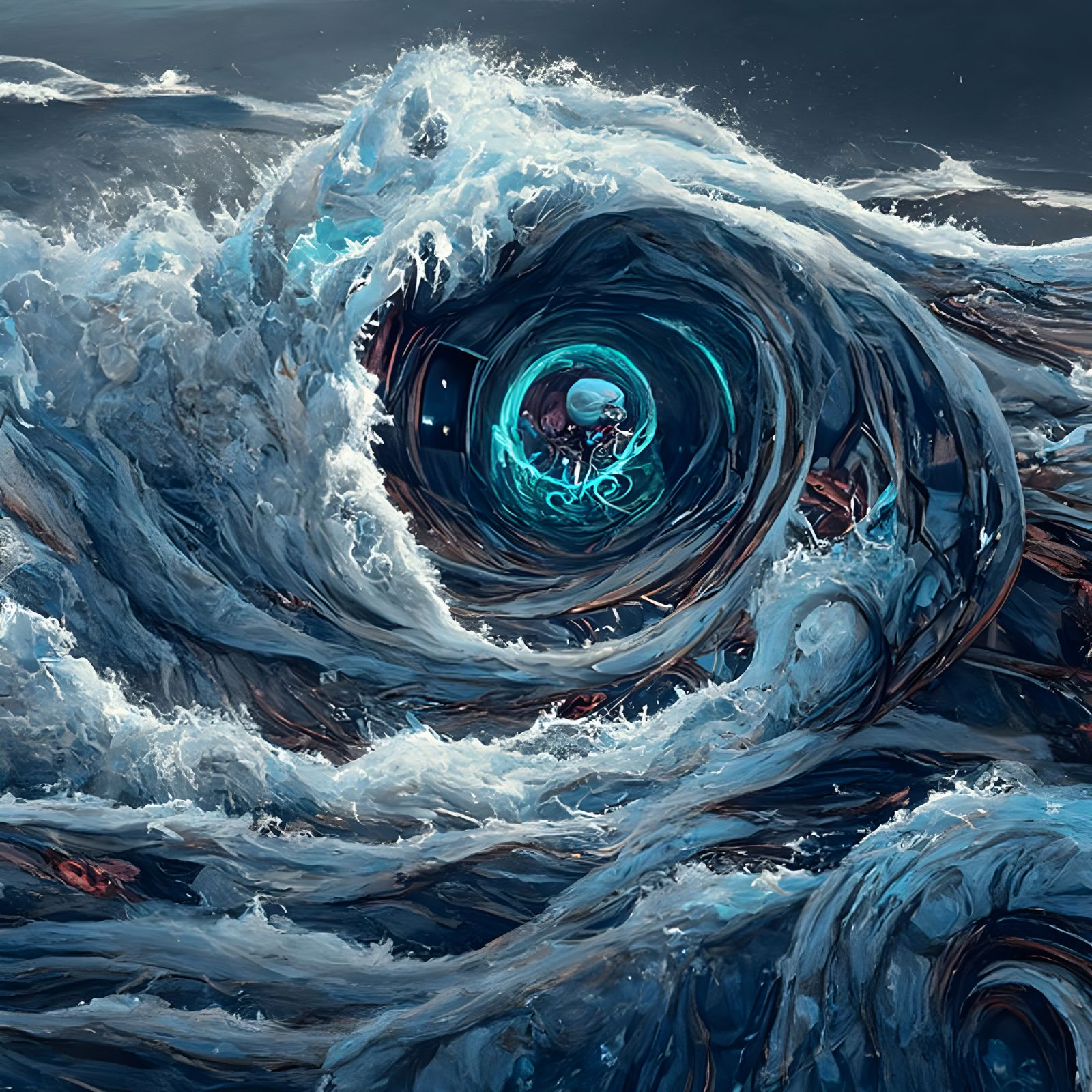 Ocean Maelstrom: Photorealistic Digital Matte Illustration
