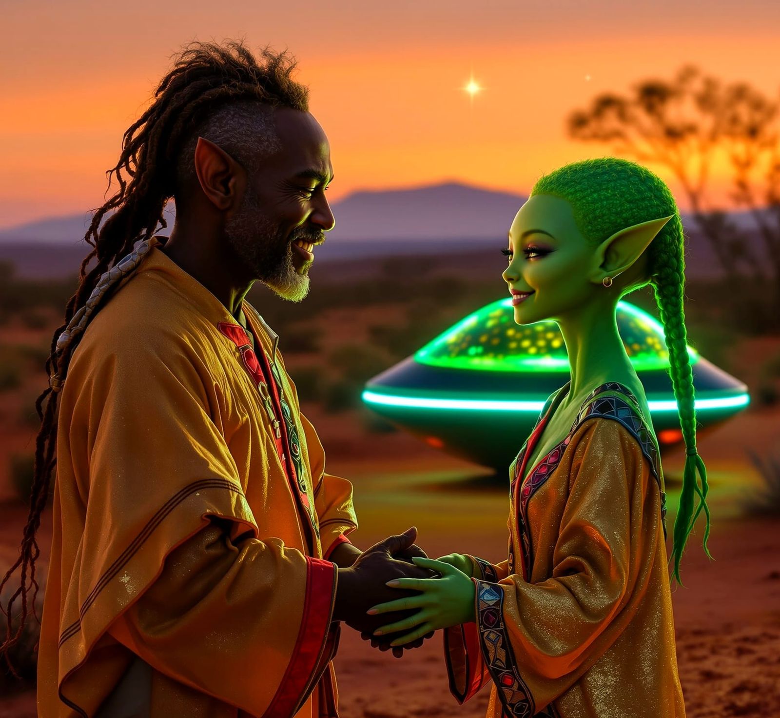 Aboriginal Couple's Heartfelt Reunion With Alien