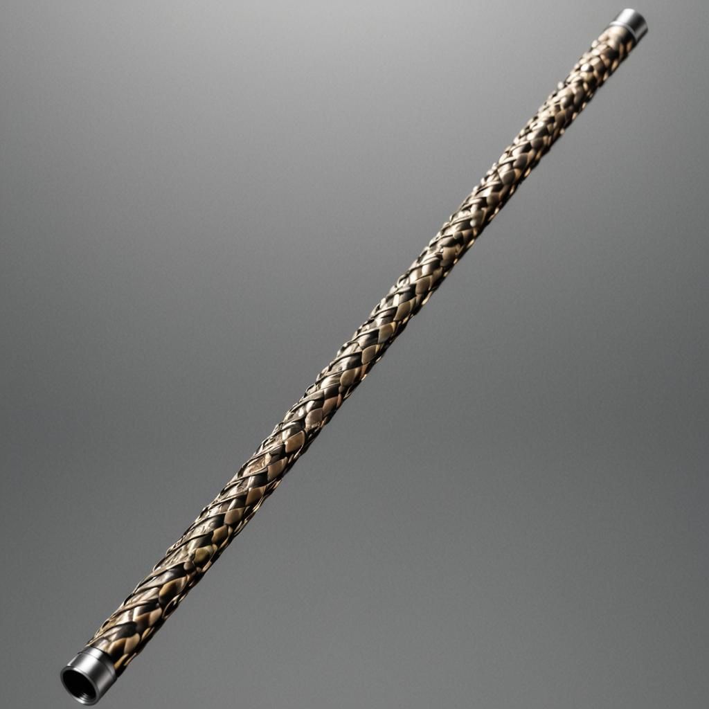 Metallic Rod with Checkered End Cap: Macro Shot