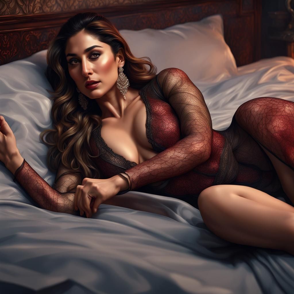 Kareena Kapoor Khan in Fishnet Dress: Fantasy Art