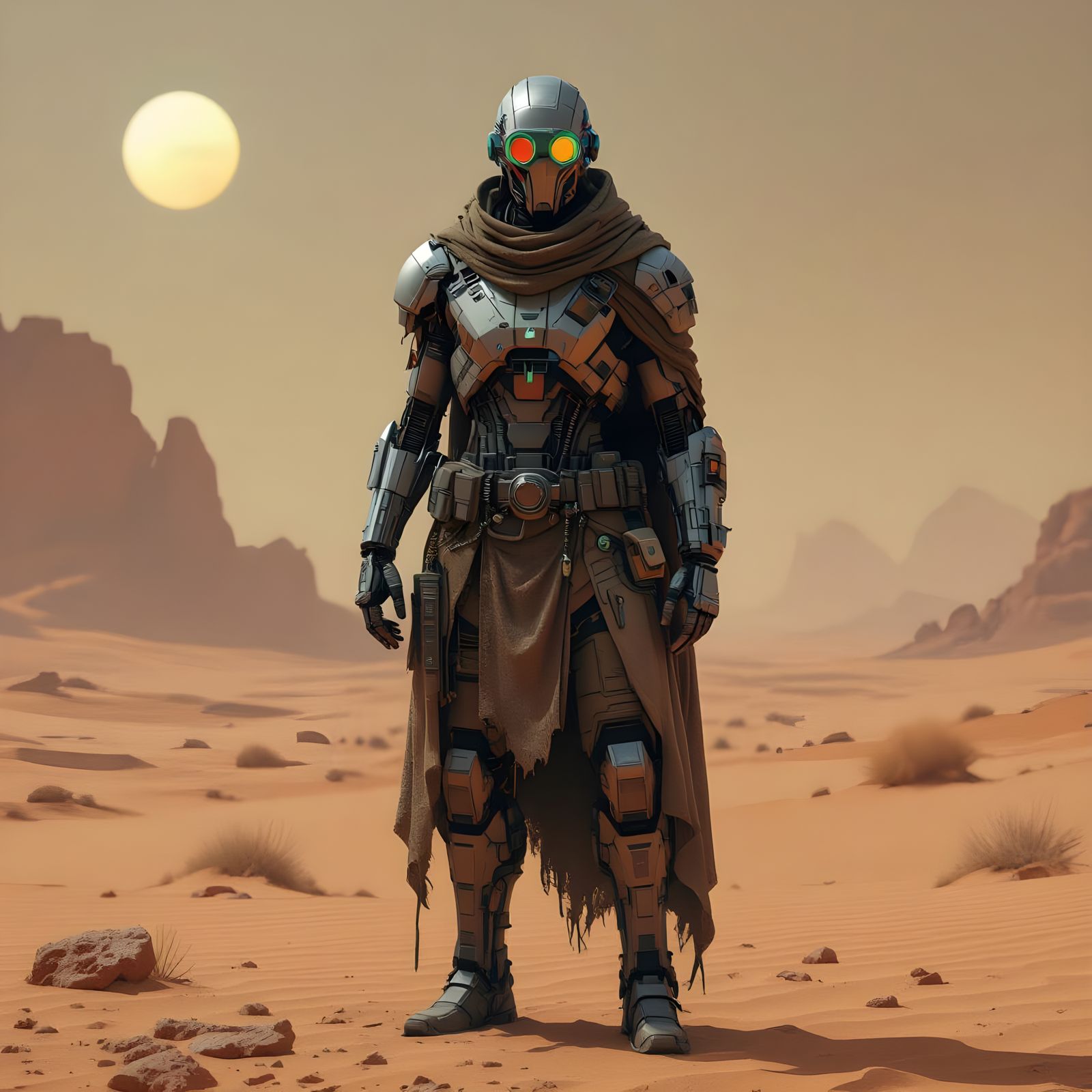 Futuristic Nomadic Explorer Kael: 3D Character Design