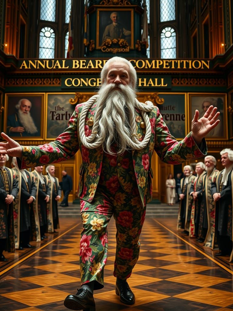 Braided Beard Man at Annual Beard Competition