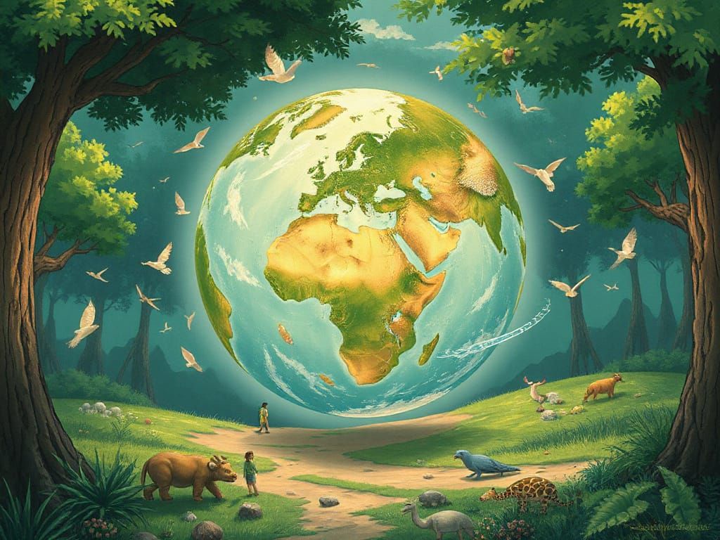 Lush Earth in Whimsical Painted Style