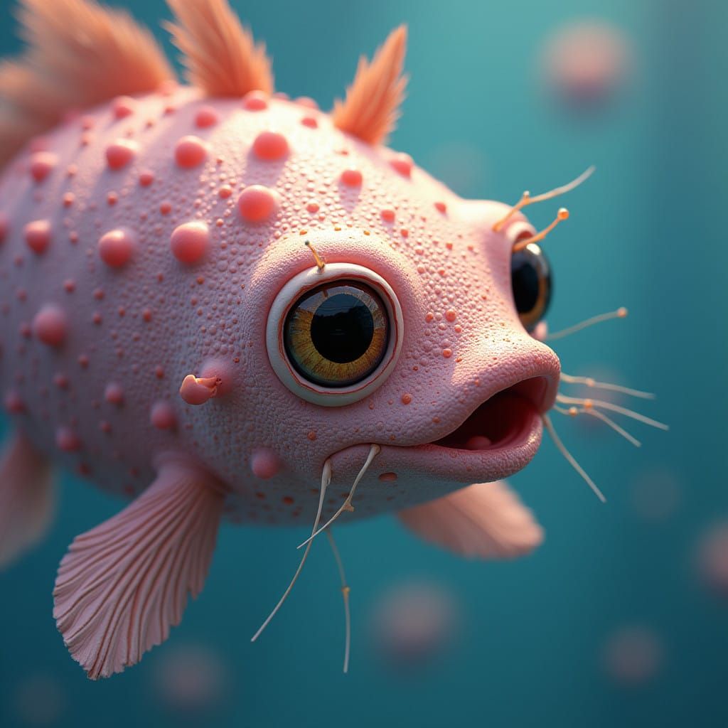 Surreal Pufferfish in Vibrant Digital Art