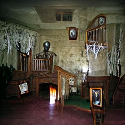 Eerie Interior of a Haunted Manor