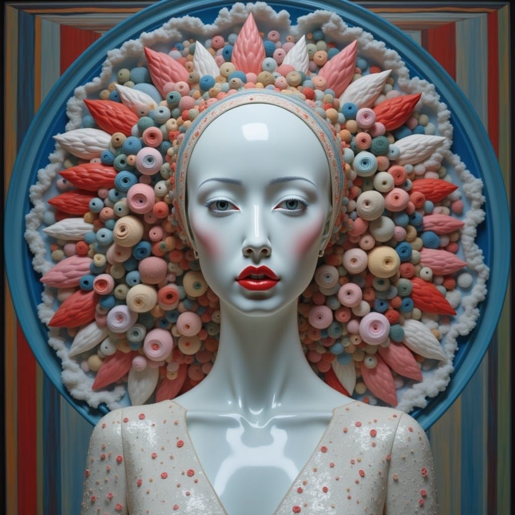 Surreal Goddess with Glossy Flower Crown