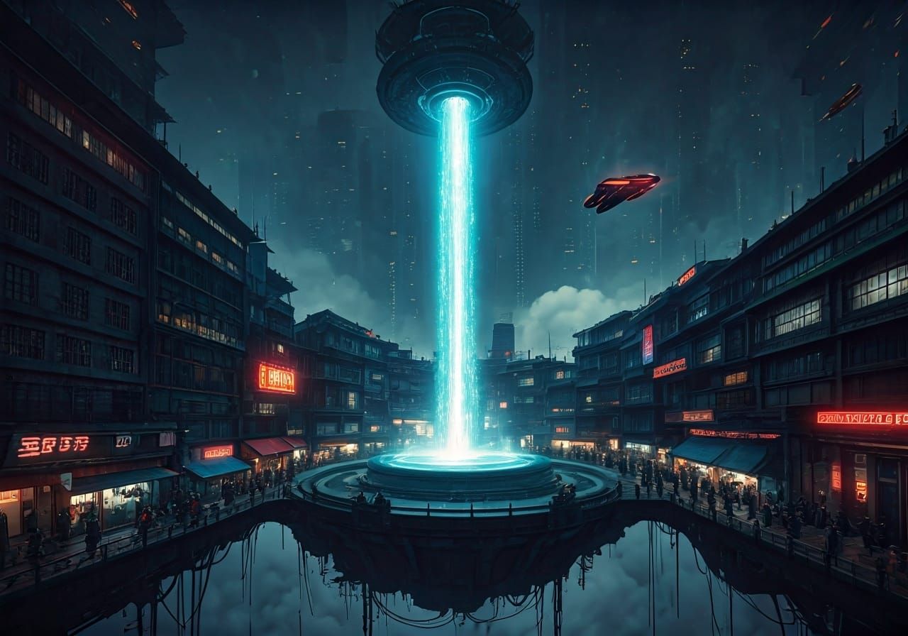 Cyberpunk marketplace