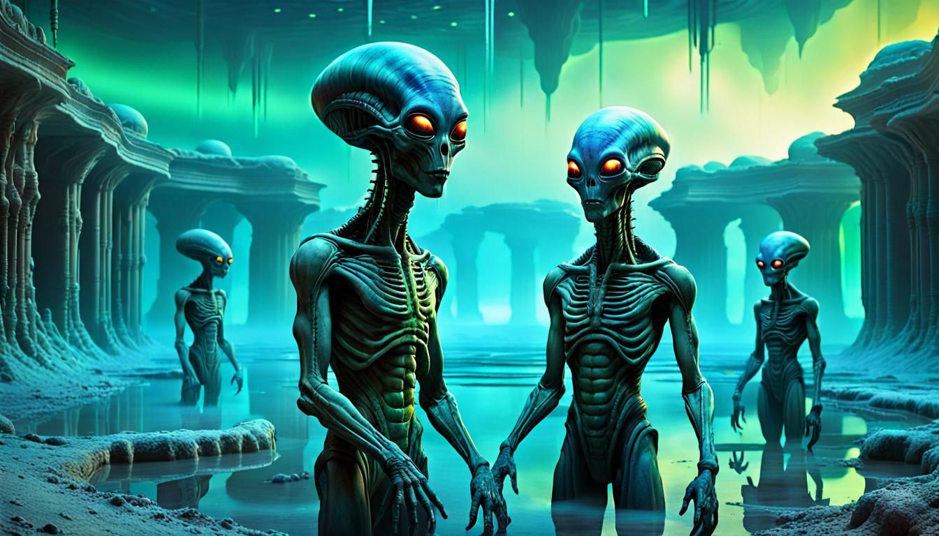 Androids in Salt Pit: Surreal Biomechanical Fusion