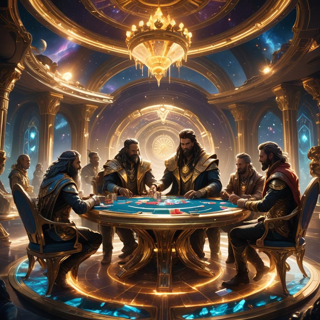 Galactic Gods Poker Game in Unreal Engine 5 Style