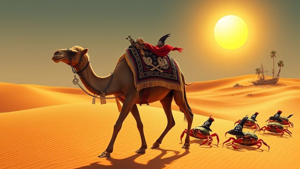 Pirate Camel's Desert Island Treasure Caravan