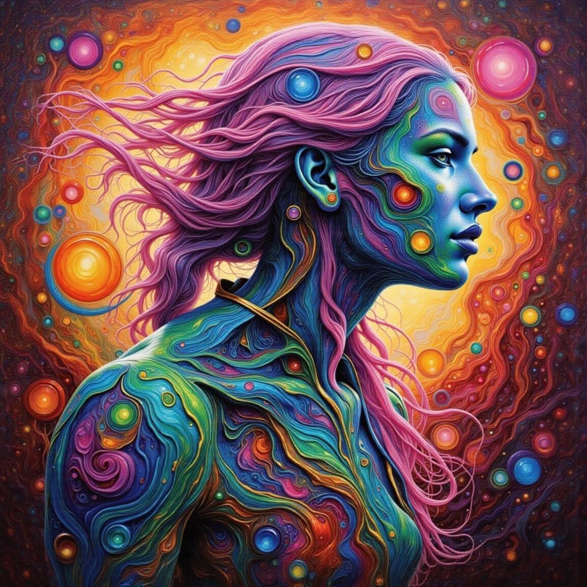 Detailed wall painting: Surrealist art!