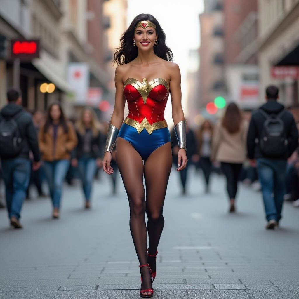 Wonder Woman in Bikini and Pantyhose, Fashion Photography