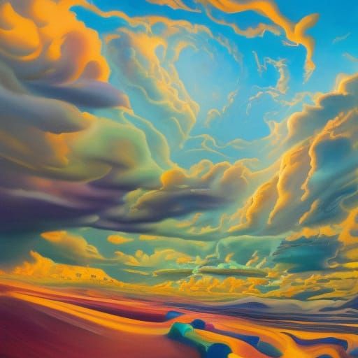 Surreal Dreamer Wakes Up: Impasto Gouache Portrait