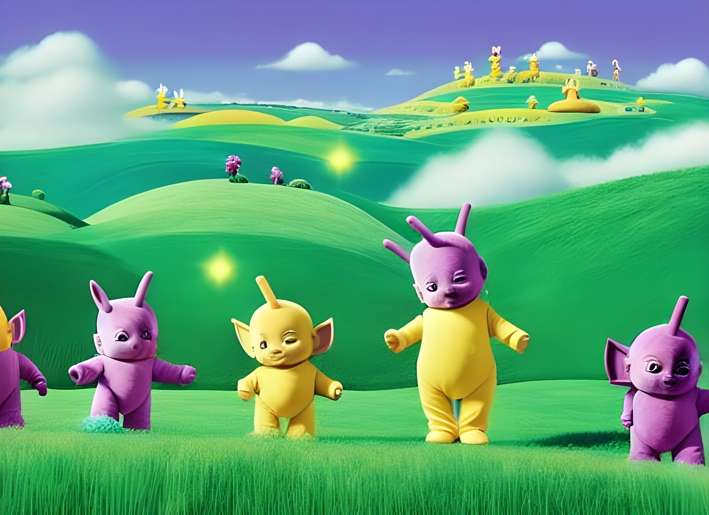 Teletubbies Birthday Celebration: Storybook Illustration