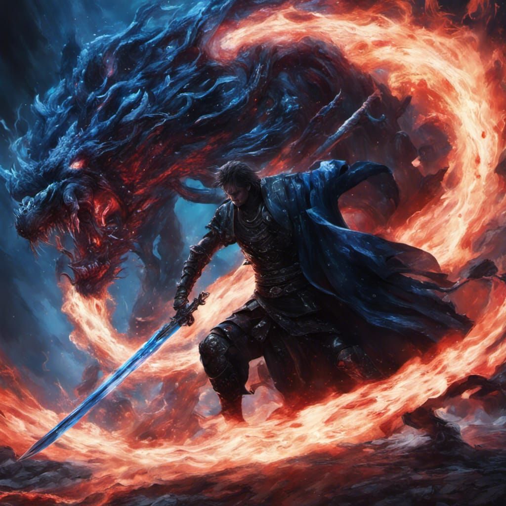 Flaming Katana Warrior vs. Tentacle Demon