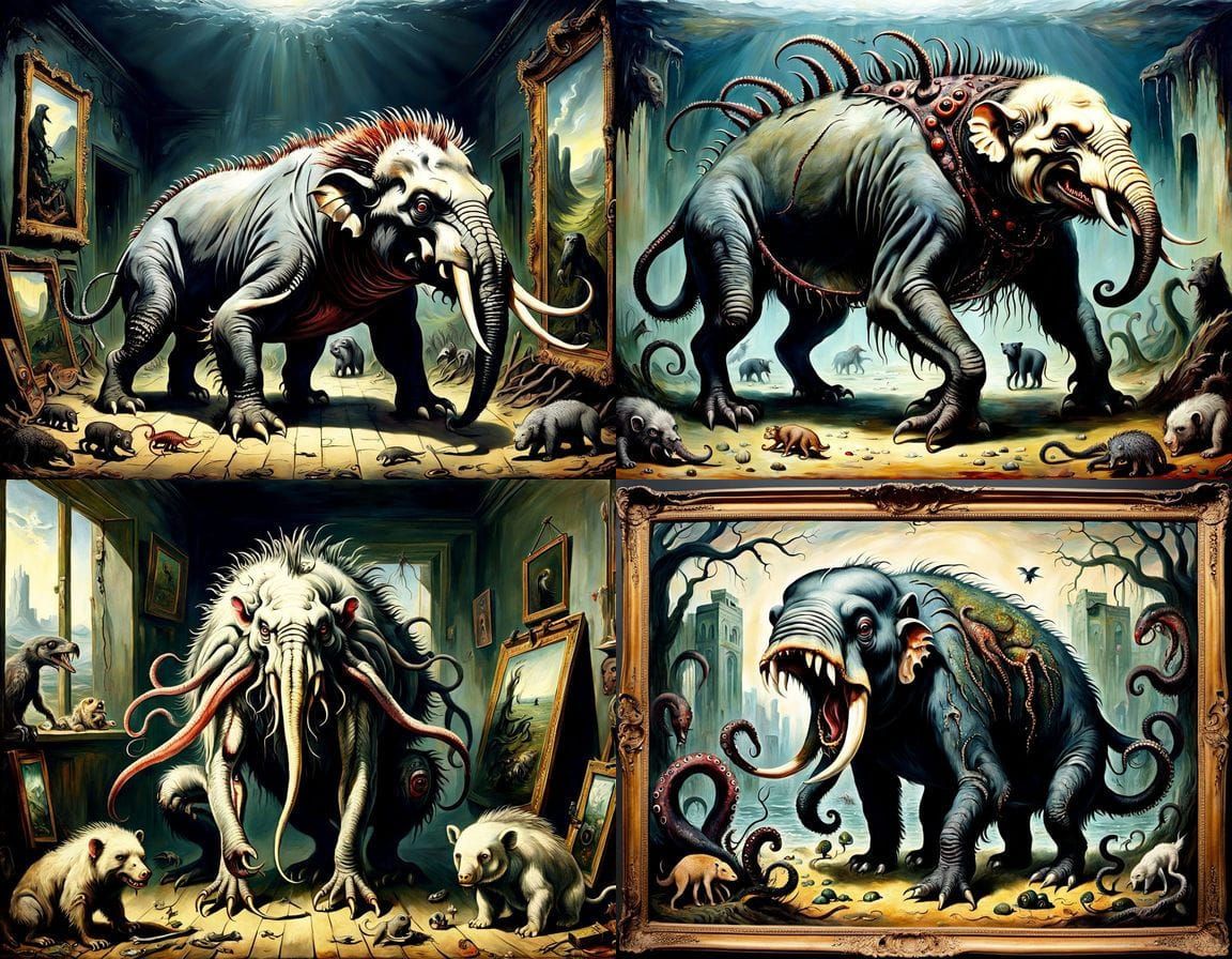 Horrific Mutant Zygote in Lush, Surreal Landscape