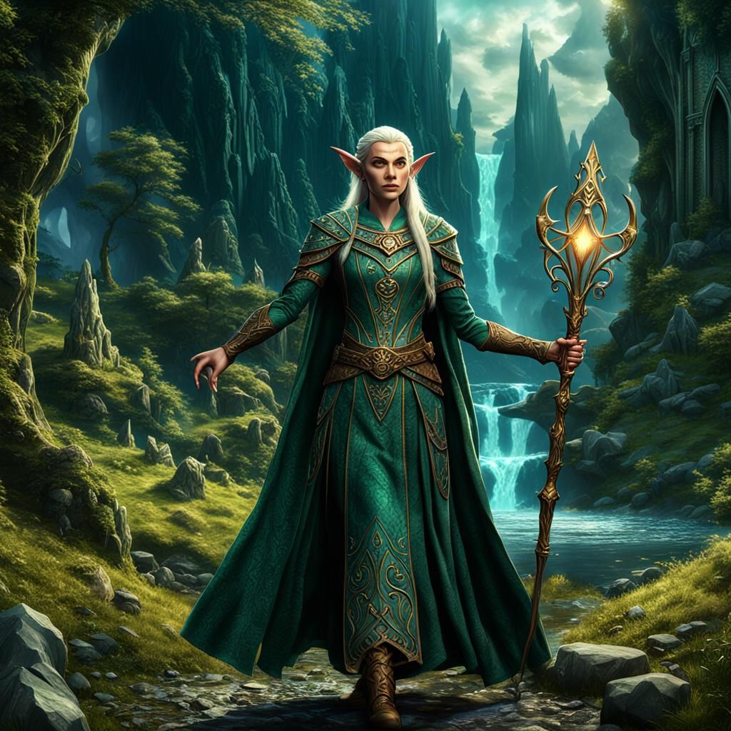 Midwest Goddess: Middle-Aged Elf in Detailed Matte Painting