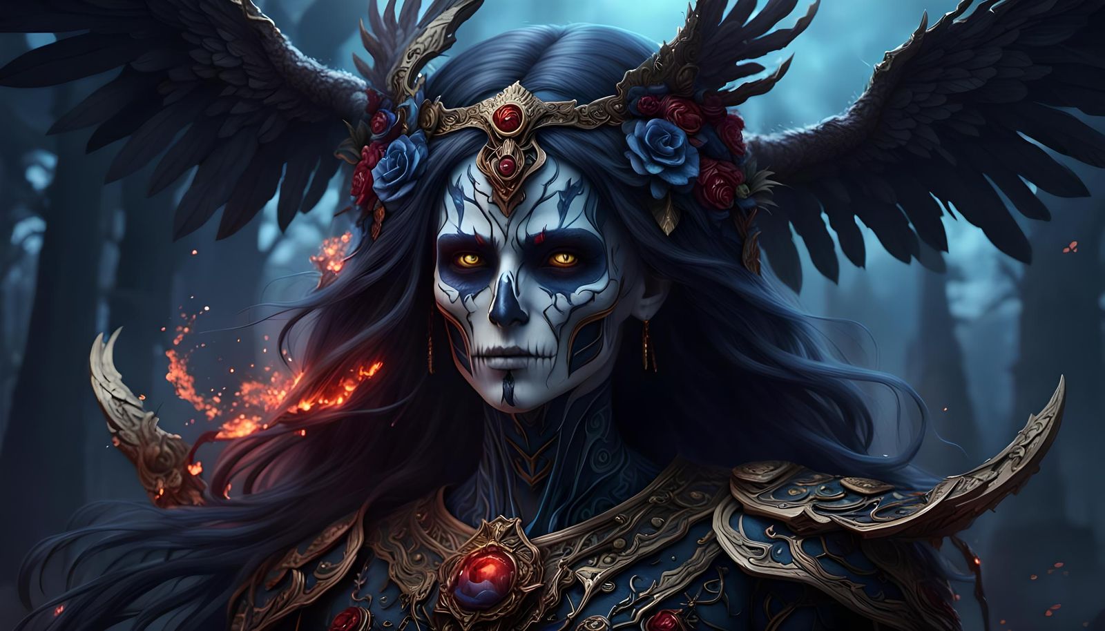 Loviatar: Finnish Goddess in Matte Painting Style