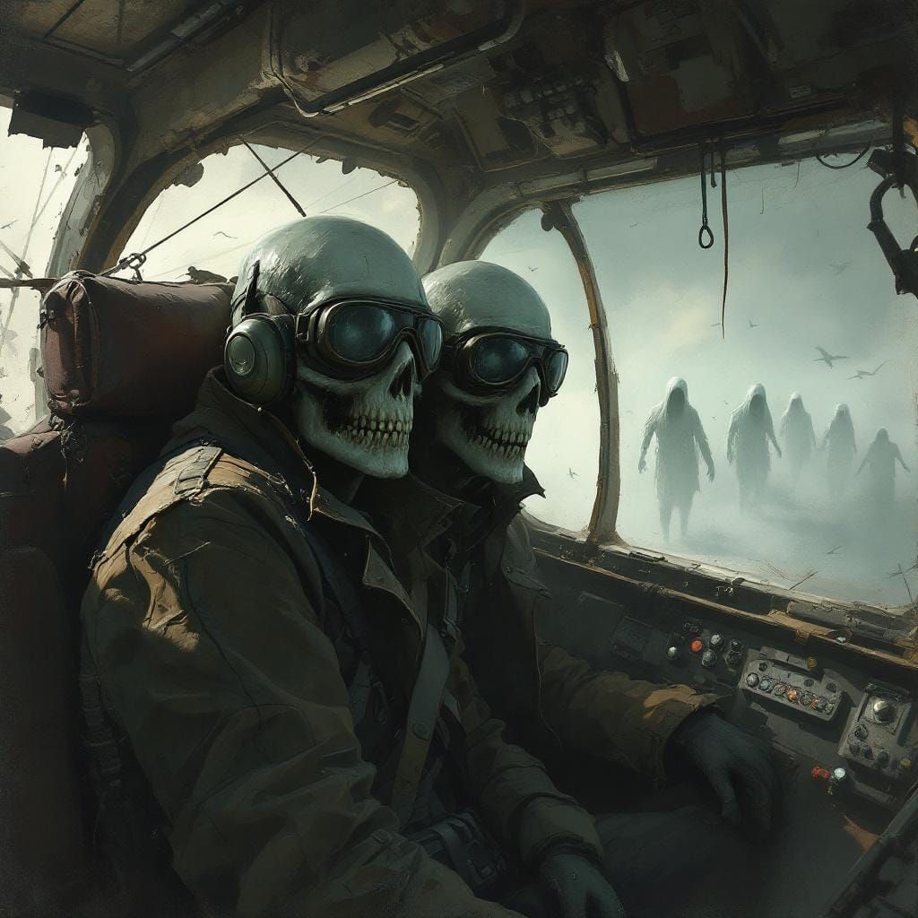 Two-Headed Ghost Pilot Flies Spectral Plane