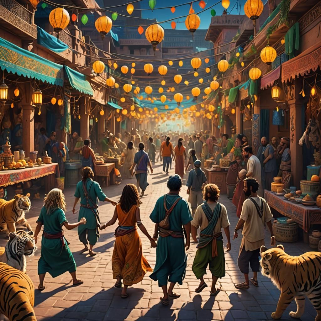 Hippies, Lions, and Tigers Dancing in Marrakesh