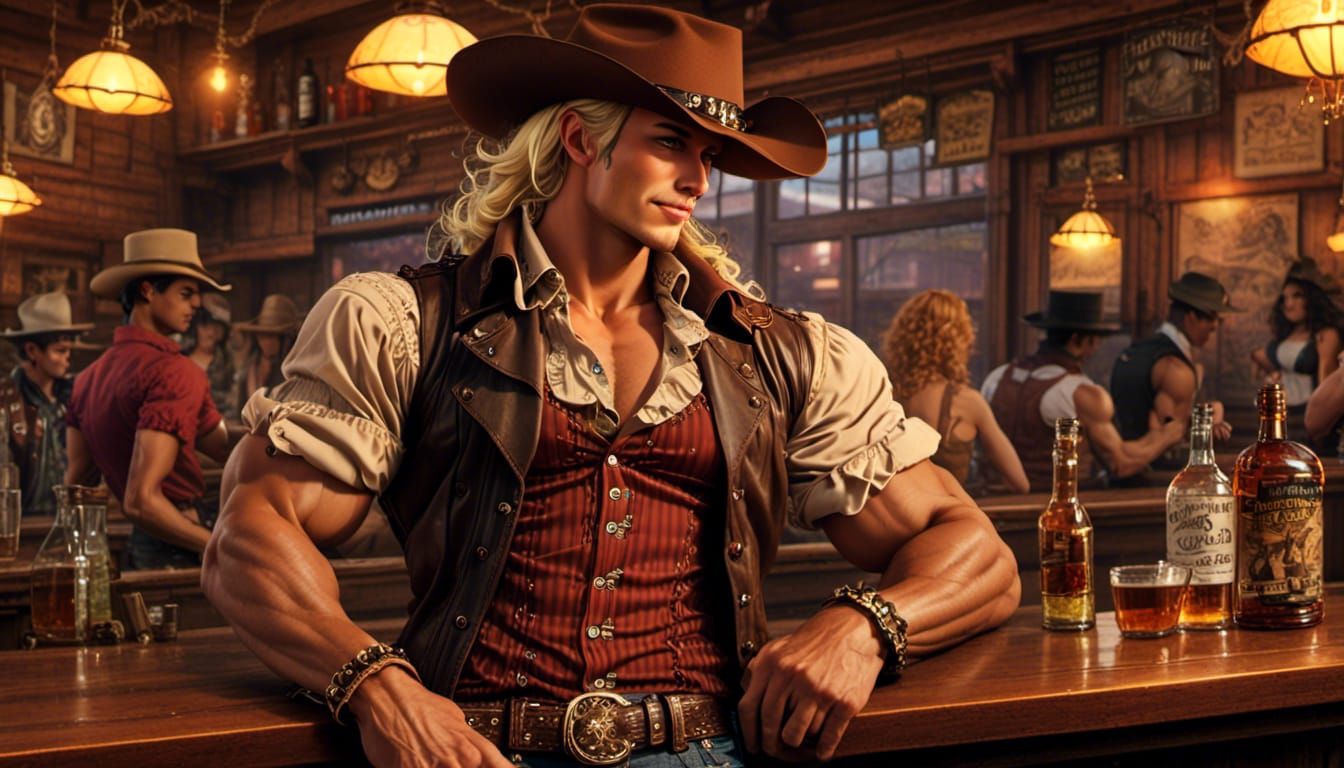Cowboy at a bar